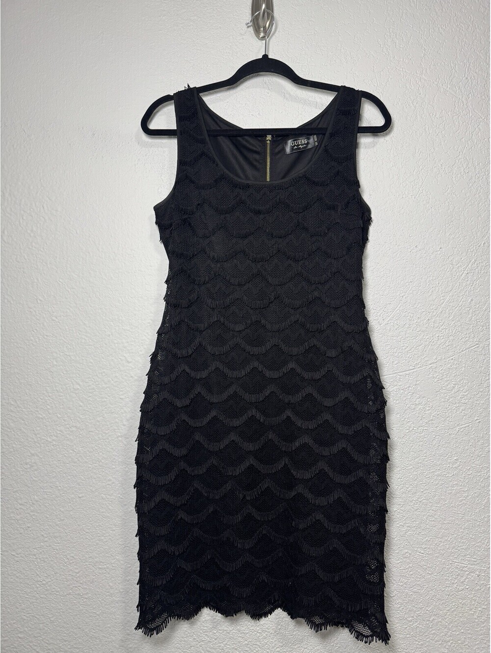 Guess Los Angeles Black Fringe 20s Flapper Costume Party Dress Lined